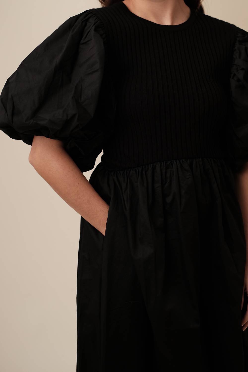 Sofie The Label - Tori Puff Sleeve Contrast Maxi Dress