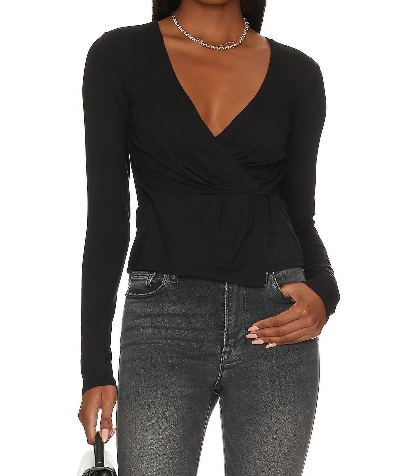 Good American - GOOD TOUCH WRAP TOP