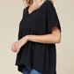 Entro - Textured Babydoll Top - Plus Size
