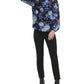 Calvin Klein Womens Tie-Dye Pleated Blouse Blue XS