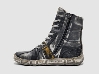 Kcr Group - Men's Tall Comfort Thick Wool Lined Zip-up Leather Boots