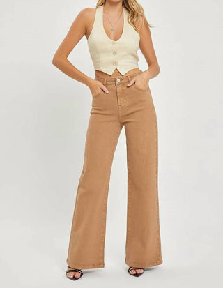 Risen - Jeans de cintura alta com controle de barriga e perna larga