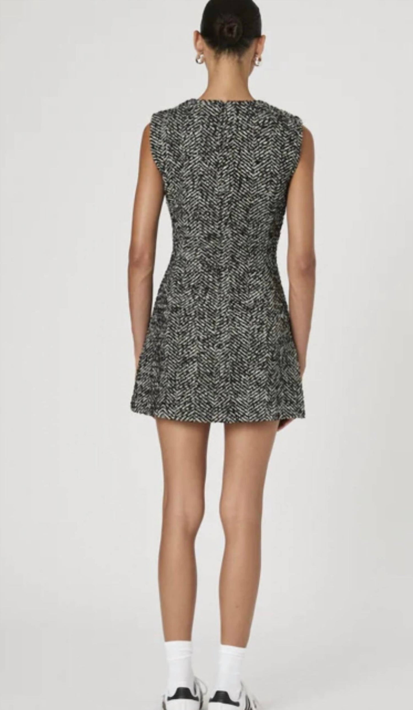 French Connection - Chantelle Herringbone Sleeveless Shift Dress