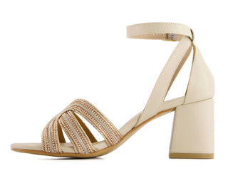 Andrea - Sandálias femininas de salto médio com tira no tornozelo