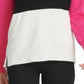 Suéter feminino DKNY com gola redonda e acabamento canelado em bloco de cores, preto, tamanho P