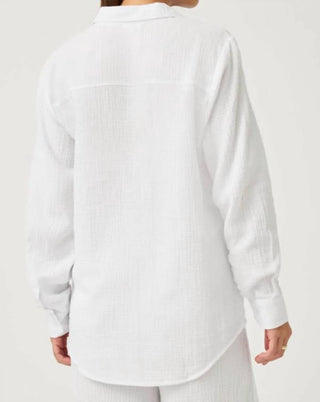 Splendid - Camisa de botões de malha de gaze