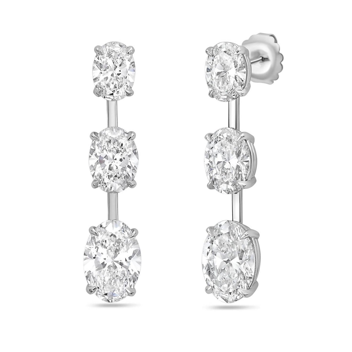 Diana M Jewels - Women's Lab Grown Oval Diamond Drop Earrings