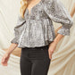 Entro - Leopard Iridescent Babydoll Top