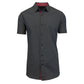 Galaxy by Harvic Men's Slim Fit Short Sleeve Solid Dress Shirt Black Medium