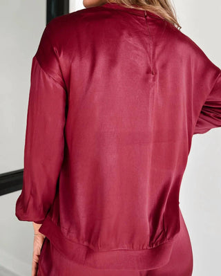 Fate - Contrast Ribbed Satin Top