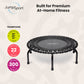 Trampolim de fitness leve para ambientes internos JumpSport 350 de 39", preto com estrutura branca
