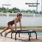 Trampolim de fitness leve para ambientes internos JumpSport 350 de 39", preto com estrutura branca