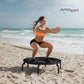 Trampolim de fitness leve para ambientes internos JumpSport 350 de 39", preto com estrutura branca