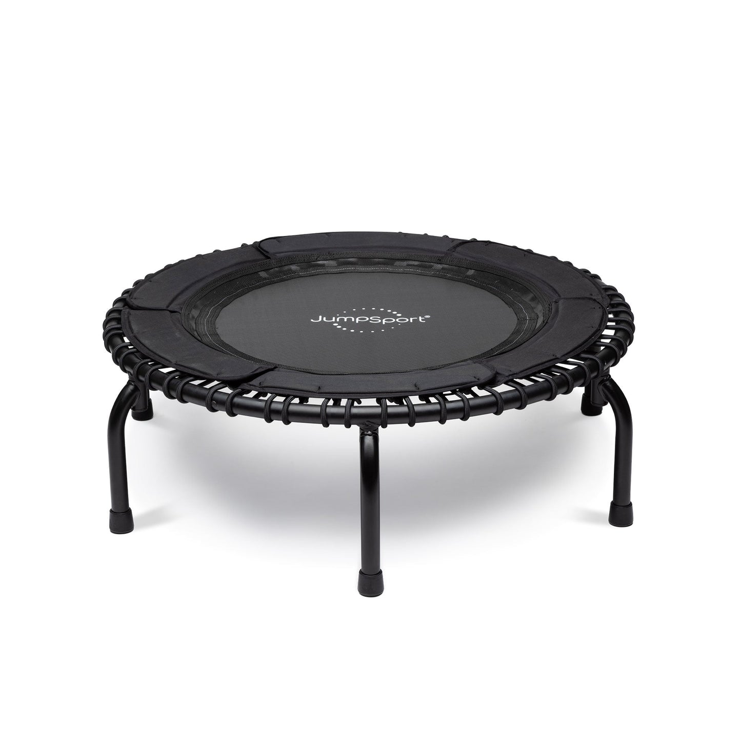 JumpSport 370 Home Gym Trampolim de Fitness Reforçado de 39" com DVD 4 em 1, Preto