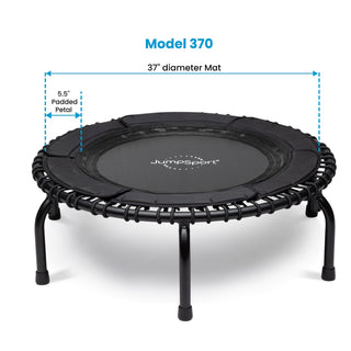 JumpSport 370 PRO Indoor Heavy Duty Lightweight 39 In Fitness Trampoline, Black