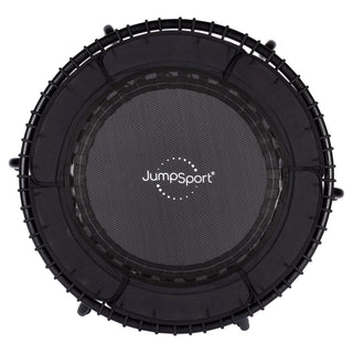JumpSport 370 PRO Trampolim de fitness leve e resistente para ambientes internos de 39 pol., preto