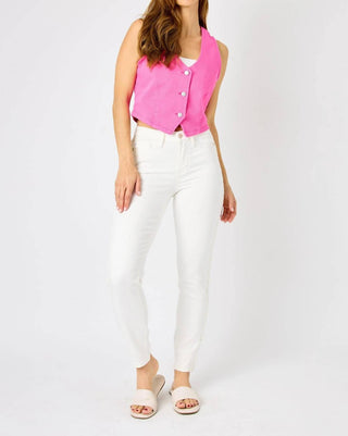 Judy Blue - Calça jeans com detalhes trançados de cintura média