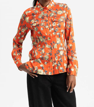 Ganni - Camisa de cetim estampada