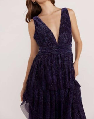 Minkpink - VESTIDO ENYA LUREX PLISSE MIDI