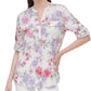 Calvin Klein Printed Tab-Sleeve Top - Orange XL