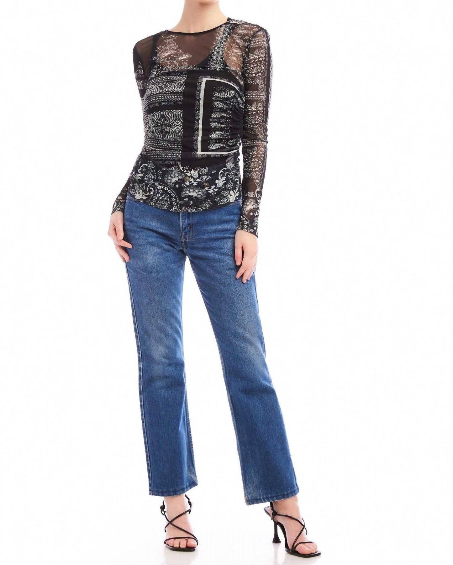 Fifteen Twenty - Alina Side - Shirred Mesh Top