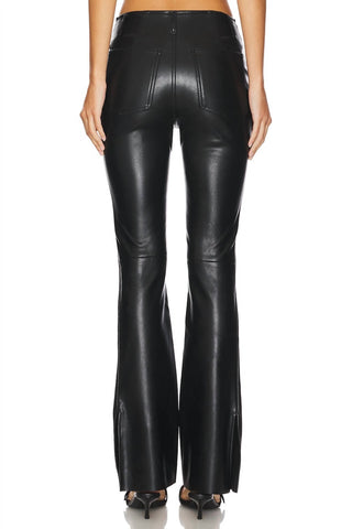 Free People - Calça Level Up Vegan Leather Slit Boot Cut