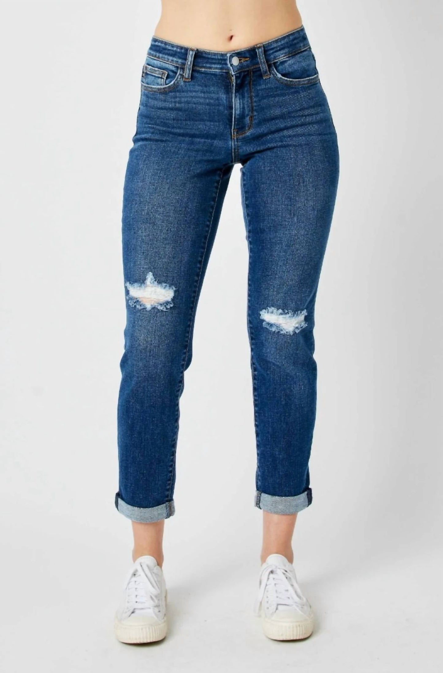 Judy Blue - Mid Rise Destroy Slim Jeans