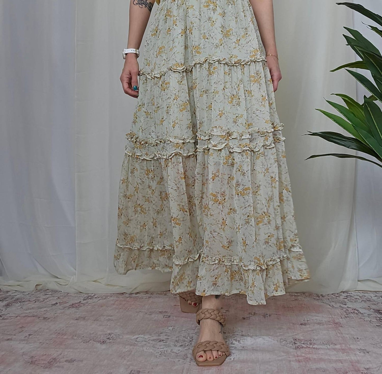 &Merci - Floral Tiered Maxi Skirt