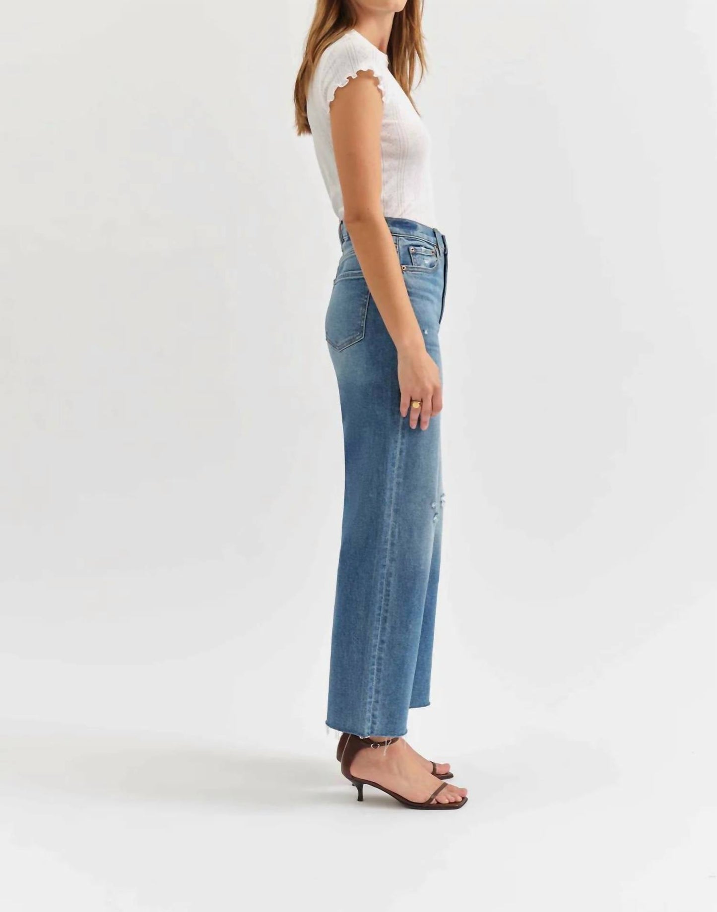 Daze - Pleaser High Rise Wide Leg Ankle Jean