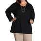 On The Plus Side - Jersey Long Sleeve V-Neck Tee - Plus
