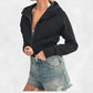 Aemi + Co - Cropped Hooded Sweatshirt