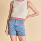 English Factory - Women's Knit Border Top