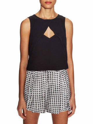 Blusa sem mangas com decote redondo em camadas, estilo Minkpink, RAY OF LIGHT