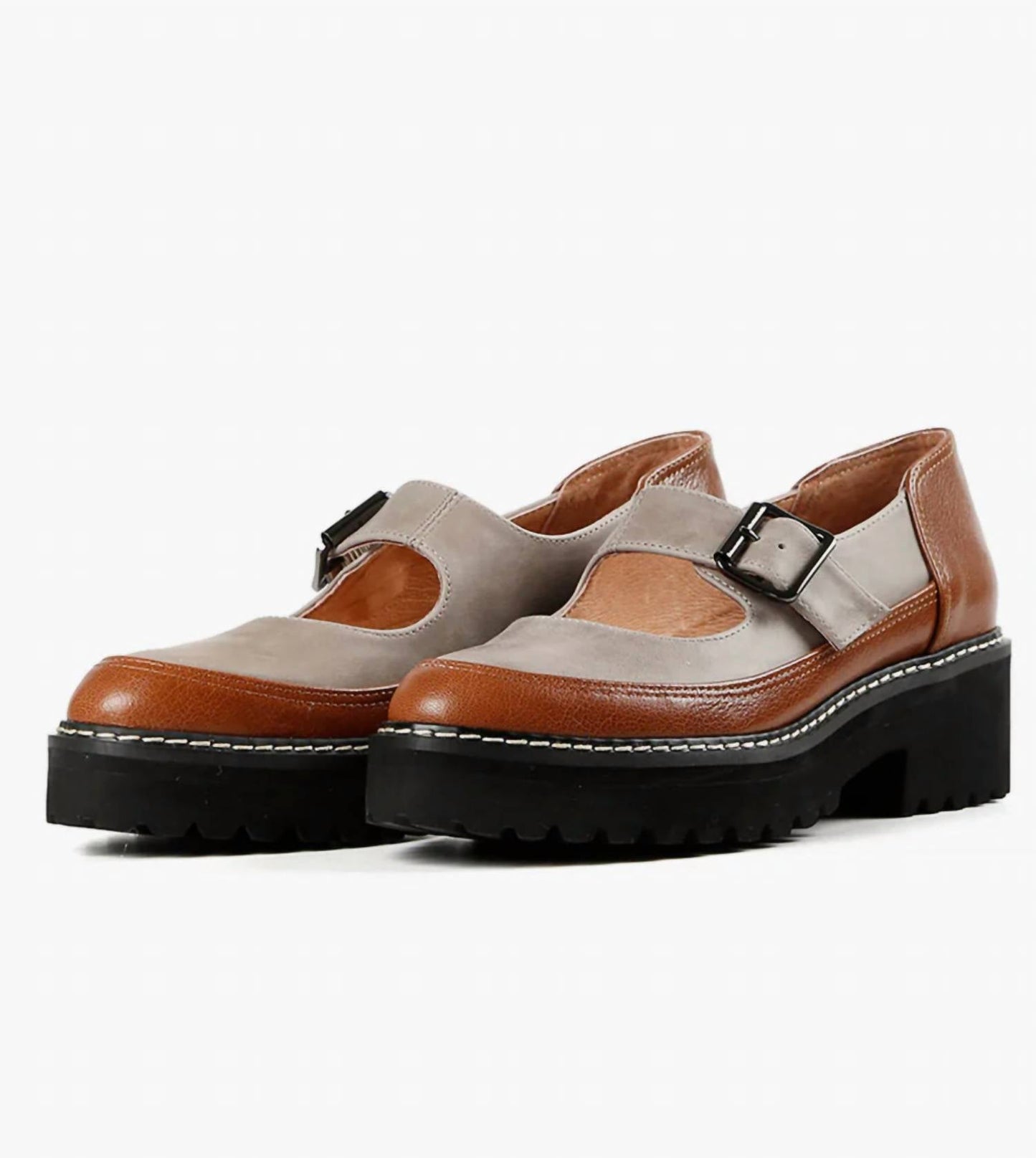 All Black - Women's Buckle Lug Jane Shoes