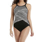 Miraclesuit - Stripe Zephyr High Neck Underwire One Piece Swimsuit