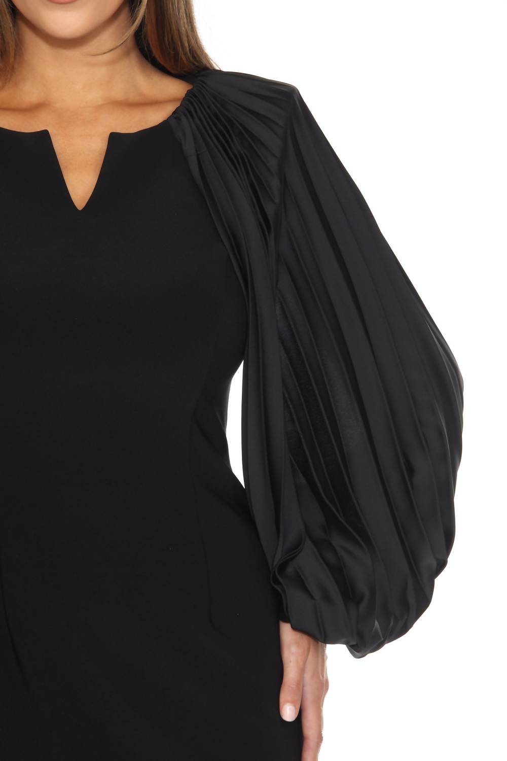 Joseph Ribkoff - Pleated Balloon Sleeve Sheath Dress