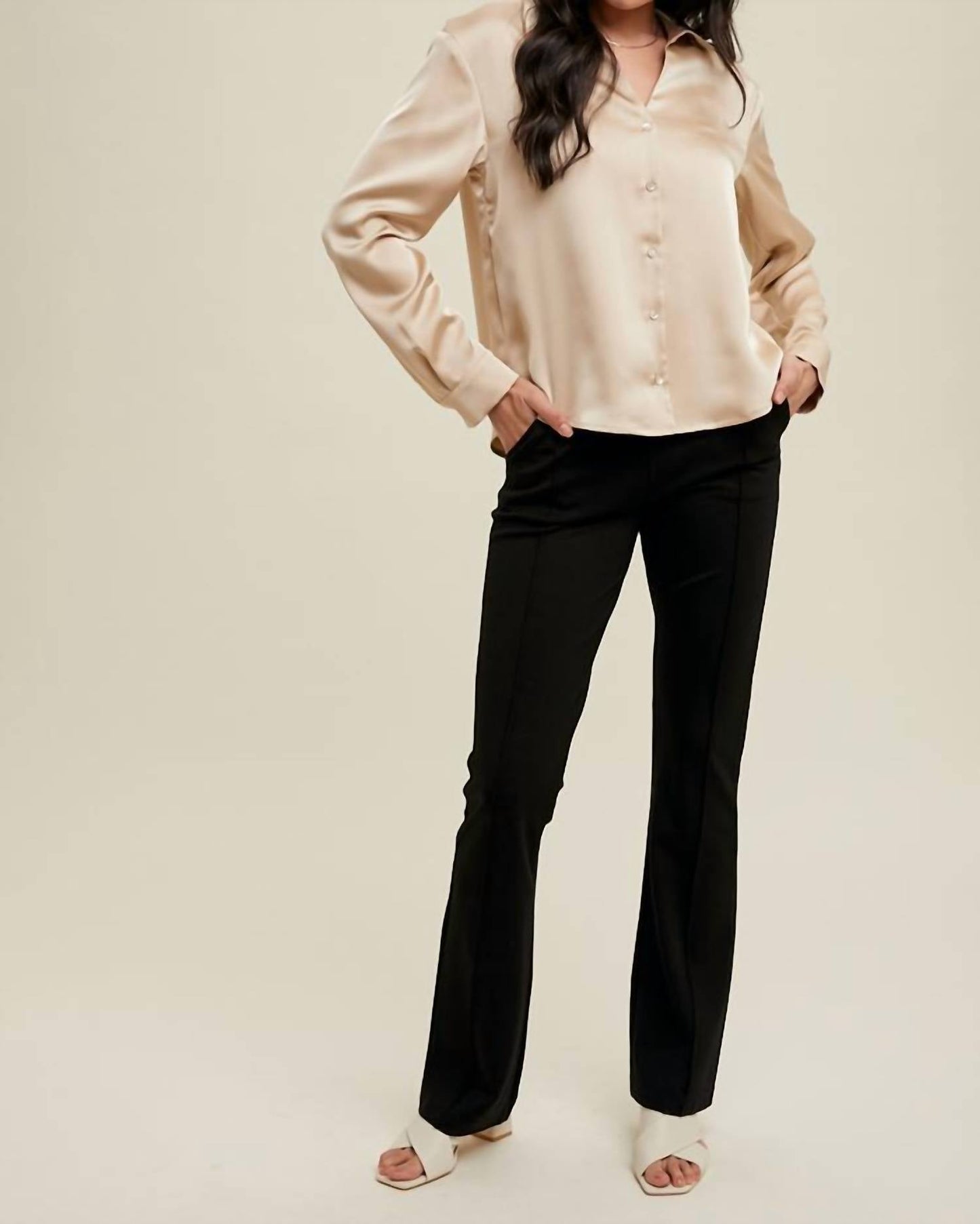 Wishlist - Satin Button-up Shirt