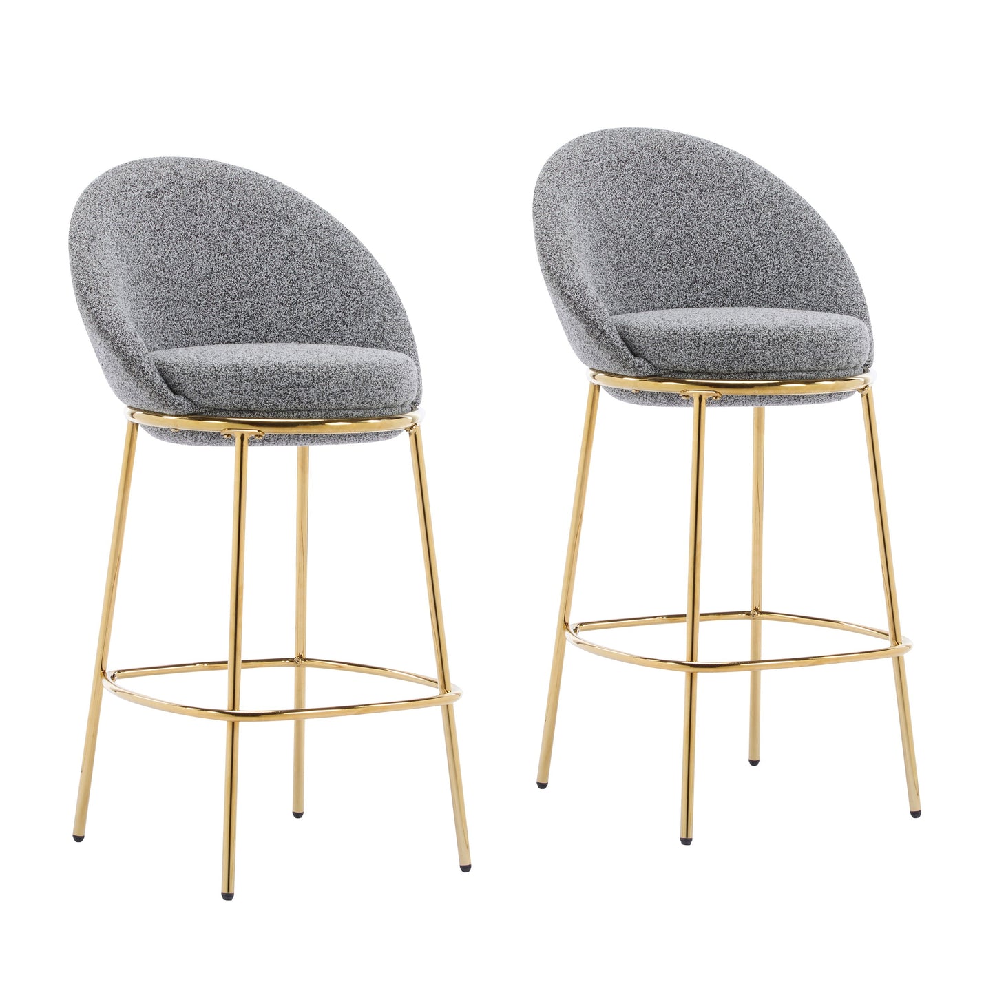 Celano Indoor Metal Upholstered Barstool Set of 2