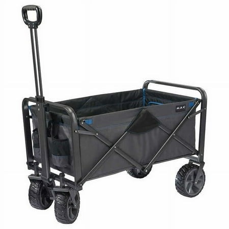 Mac Sports XL Folding Wagon with BrakesMaximum Load 350 lbAllterrain WheelsBack Unzips for Longer Cargo
