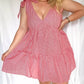 Le Lis - Women's Cherry On Top Tie Strap Gingham Dress