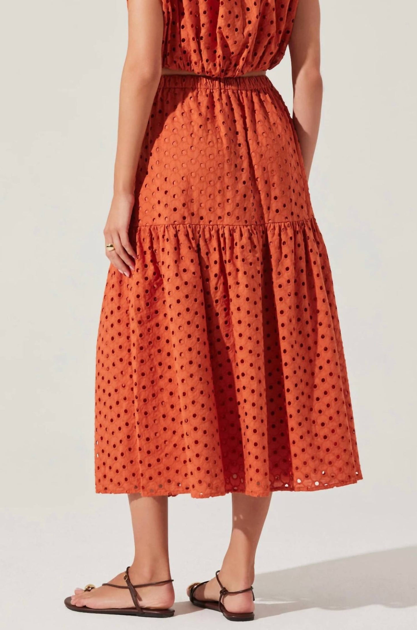 Astr - Nalley Eyelet Midi Skirt