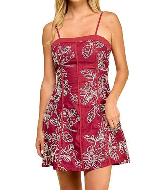 Baby Pink - Embroidered Flowers Mini Dress