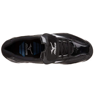 Chuteira de beisebol Mizuno Classic Low 9-Spike masculina, tamanho 5 LC, preta/branca
