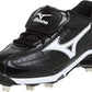 Chuteira de beisebol Mizuno Classic Low 9-Spike masculina, tamanho 5 LC, preta/branca