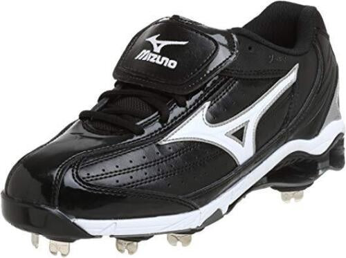 Chuteira de beisebol Mizuno Classic Low 9-Spike masculina, tamanho 5 LC, preta/branca