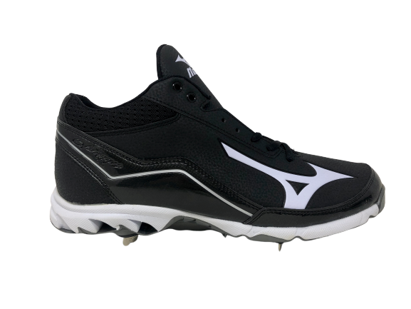 Chuteira de beisebol Mizuno Swagger Mid com 9 pontas masculina, preta