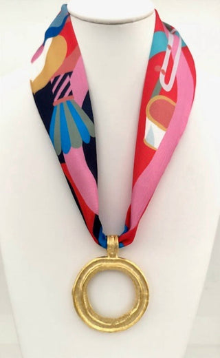 Knotty Bling - Women's Scarf Charm Necklace