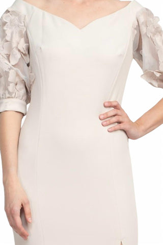 Alberto Makali - Embellished Lace Sleeve Mermaid Slit Side Gown