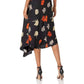 Theory - Draped Tuck Silk Carnation Midi Floral Dress