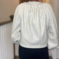 Dolce Cabo - Vegan Leather Button Down Peasant Top